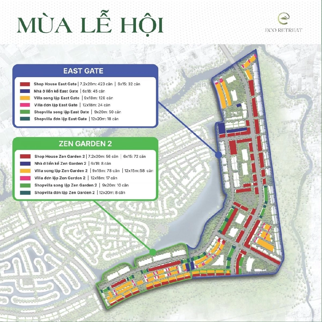 Mặt bằng phân khu Mùa Lễ Hội Eco Retreat
