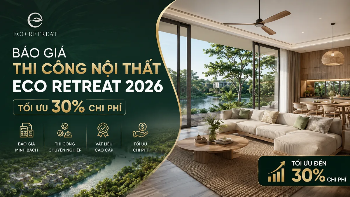 Thi Công Nội Thất Eco Retreat 2026 | Báo Giá & Quy Trình Hoàn Thiện