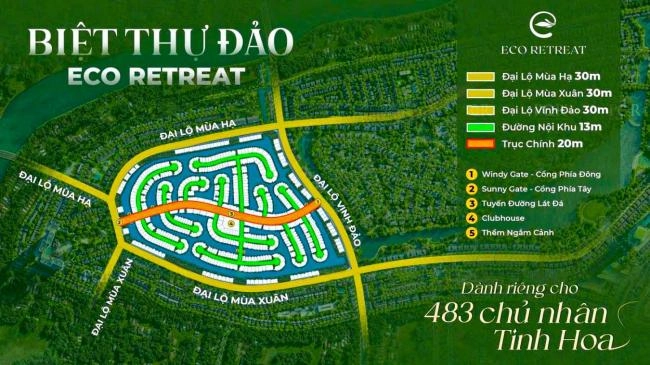 Mặt bằng biệt thự đảo Eco Retreat | Full layout chi tiết