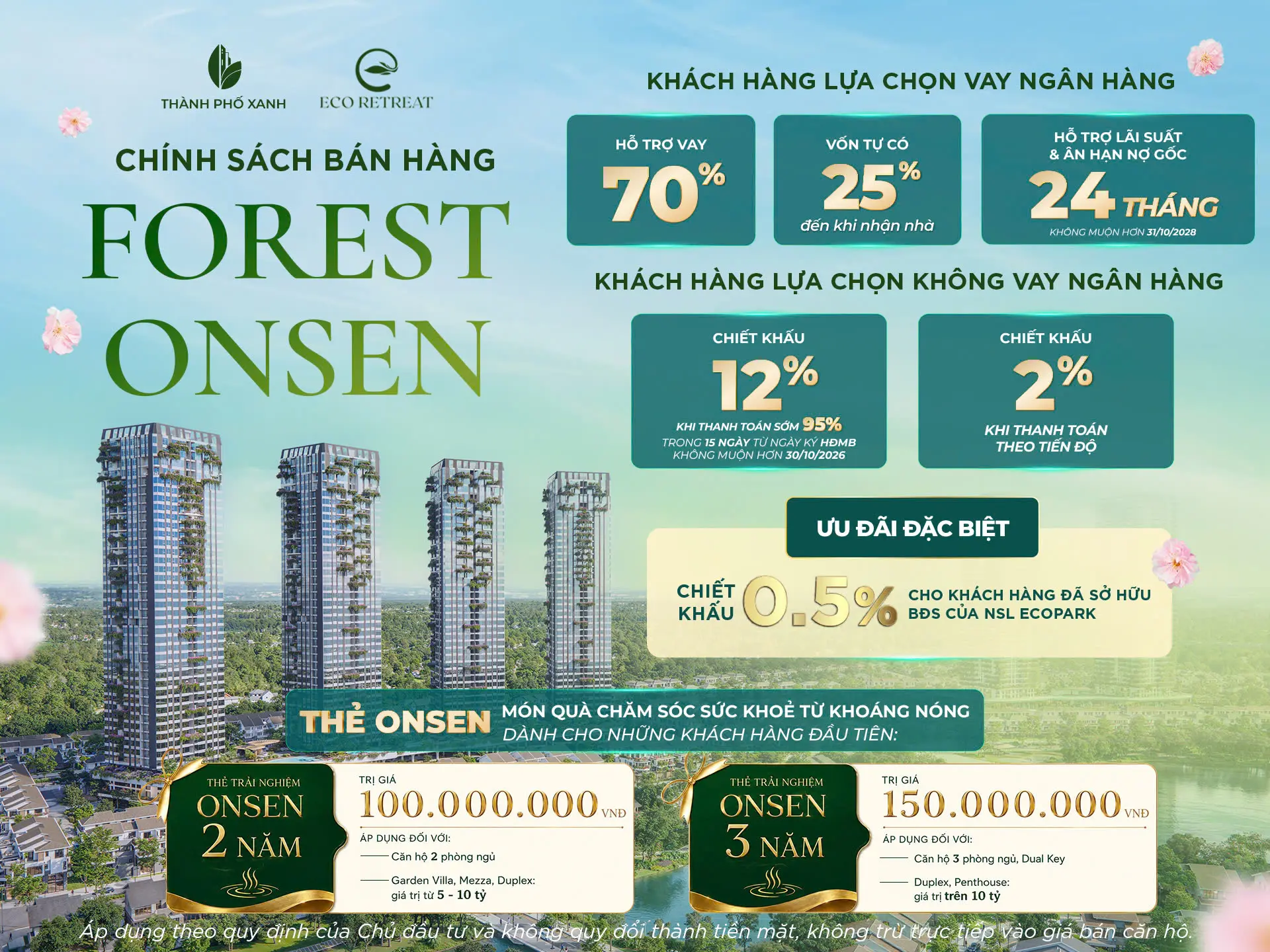 chính sách bán hàng quà tặng căn hộ forest onsen eco retreat long an 2026