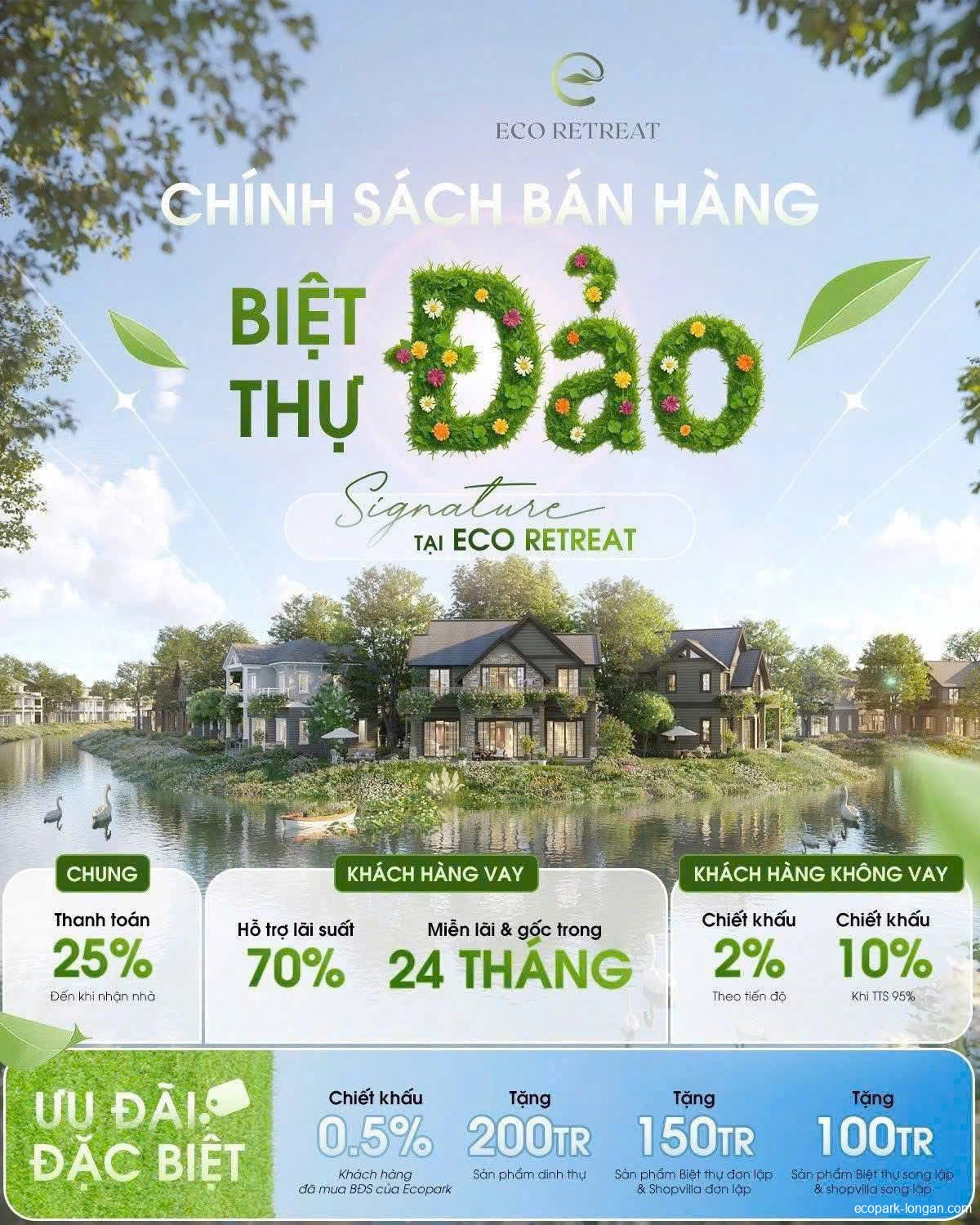 Chính sách ưu đãi biệt thự Đảo Ecopark Long An