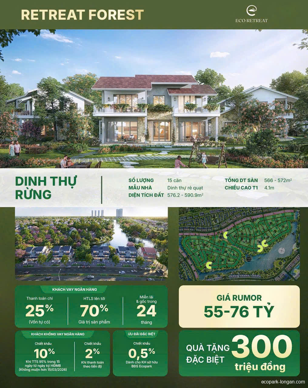 Villa rừng song lập Retreat Forest Ecopark Long An