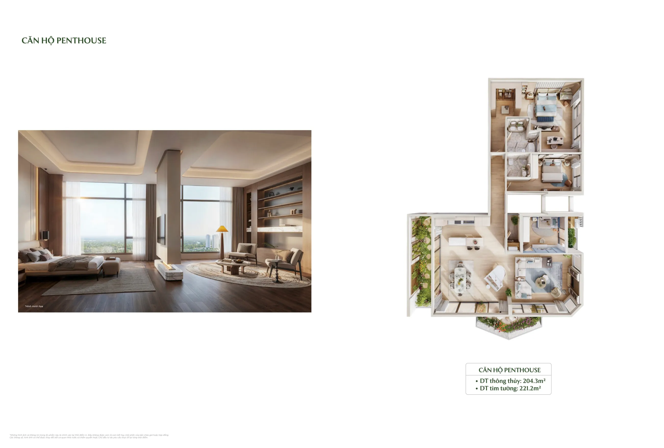 layout căn hộ penthouse sky villa tầng 41 204,3m² forest onsen eco retreat long an tầm nhìn 360 độ