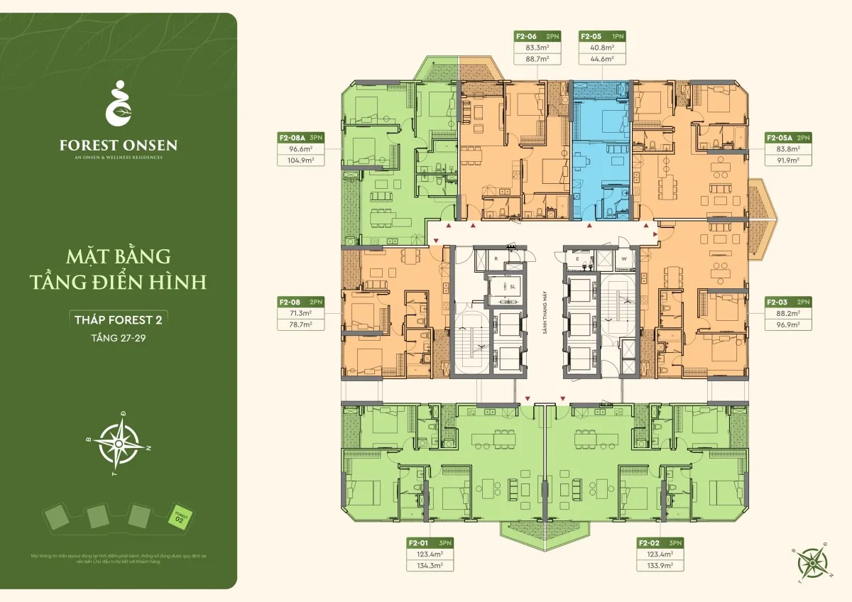 mặt bằng tầng 27 29 tháp f2 forest onsen eco retreat long an