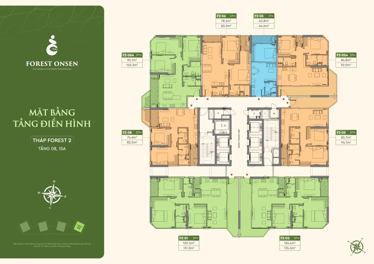 mặt bằng tầng 8 15A tháp f2 forest onsen eco retreat long an
