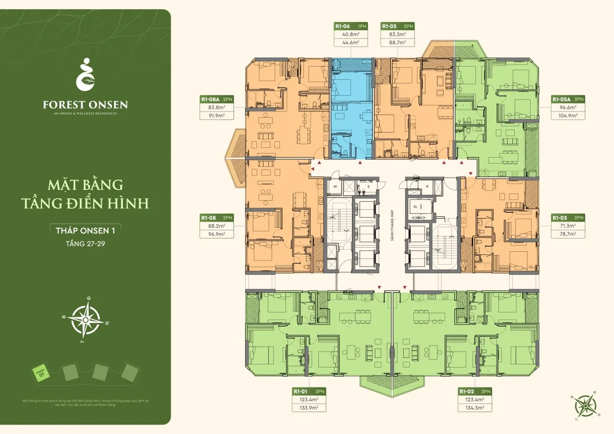 mặt bằng tầng 27 29 tháp r1 forest onsen eco retreat long an