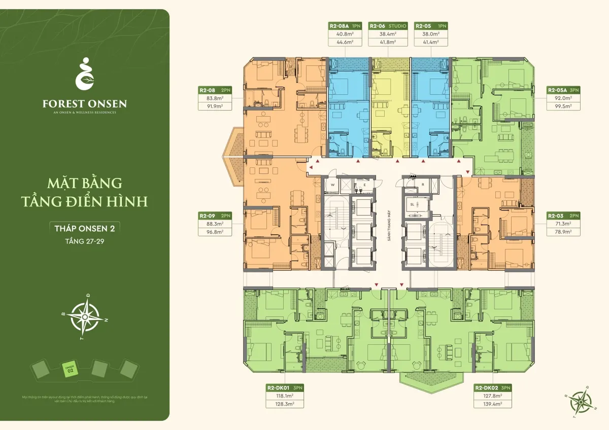 mặt bằng tầng 27 29 tháp r2 forest onsen eco retreat long an
