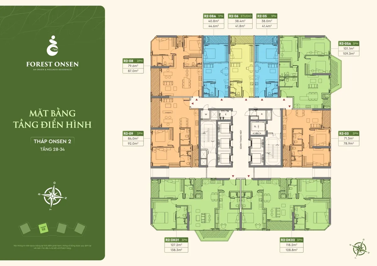 mặt bằng tầng 28 34 tháp r2 forest onsen eco retreat long an