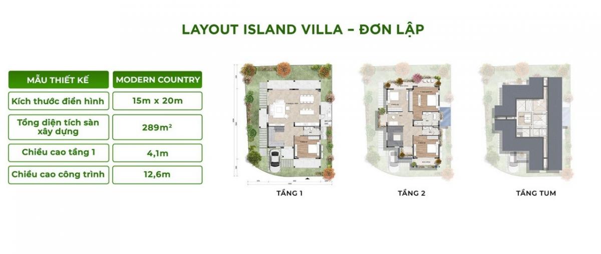 Mặt bằng biệt thự đảo Eco Retreat | Full layout chi tiết