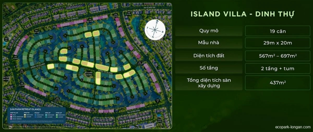 Mặt bằng biệt thự đảo Eco Retreat | Full layout chi tiết