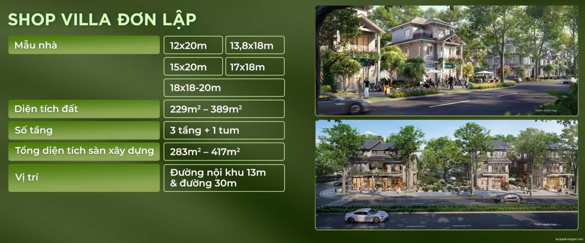 Shop Villa Ecopark Long An – Giá bán & Phân tích