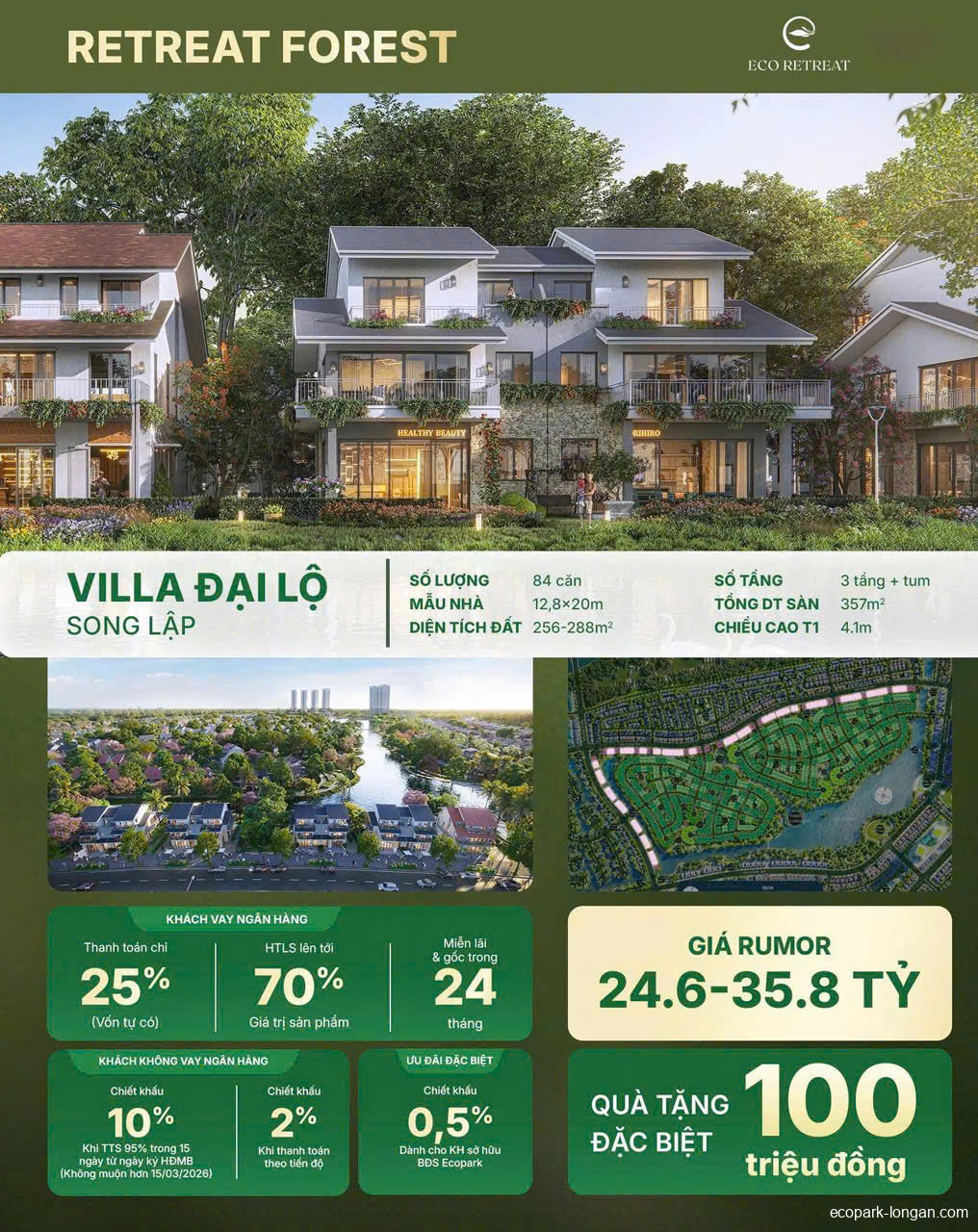 Villa rừng song lập Retreat Forest Ecopark Long An