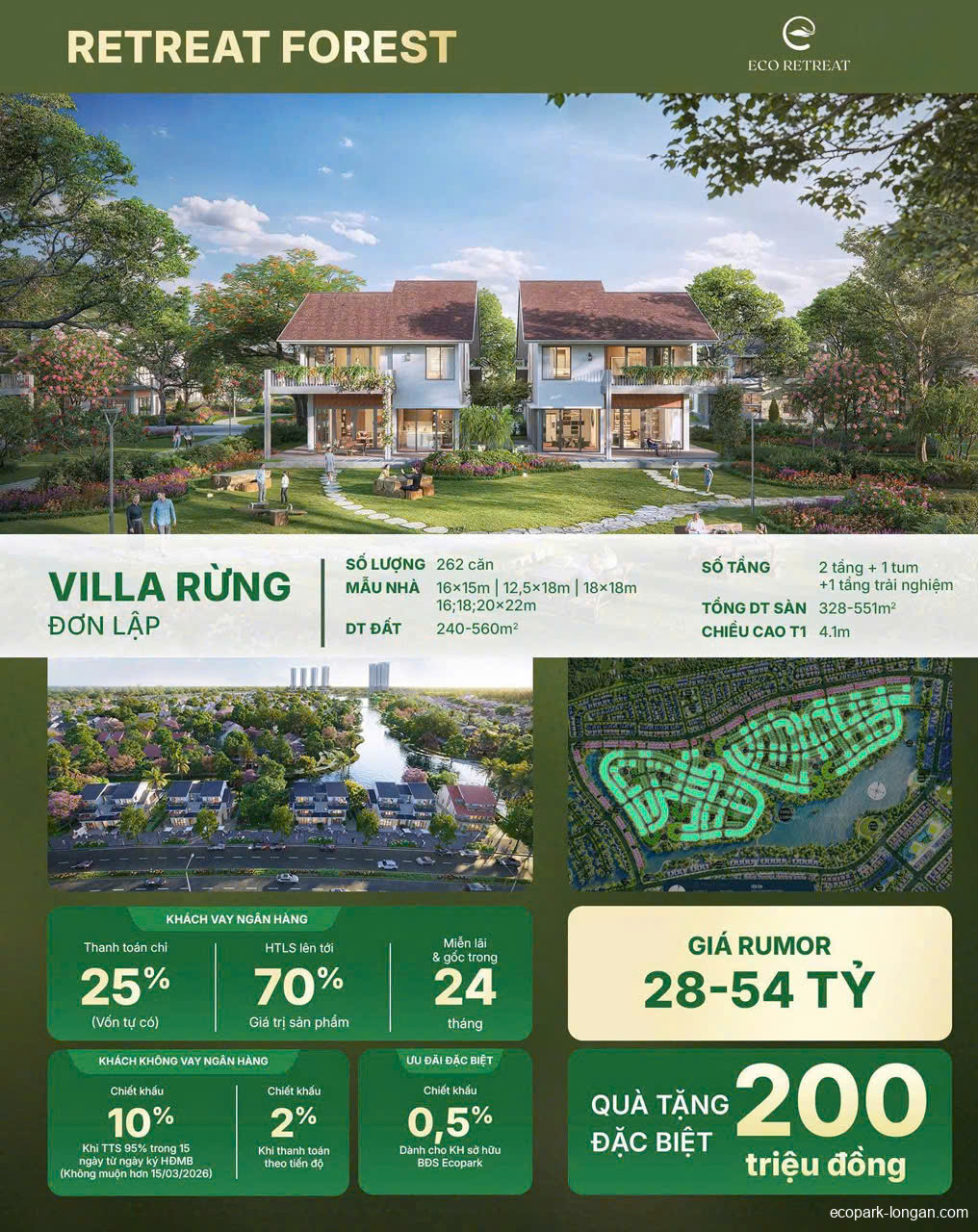 Villa rừng song lập Retreat Forest Ecopark Long An
